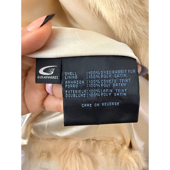 Nine West Rabbit fur jacket-Beige (SIZE M) - Picture 4 of 10